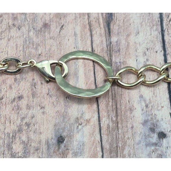 Gold Tone Large Link Multi Chain Statement Necklace 24" Mint - Picture 10 of 10